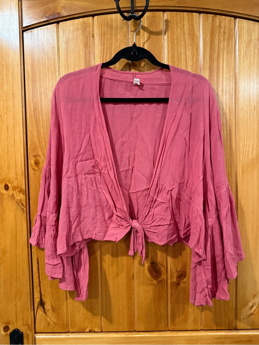 Elan Coral Pink Bell Sleeve Top